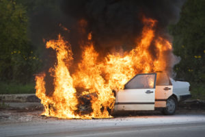 car on fire