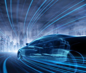 electric car in action